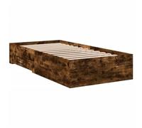 QJBSAVVA Letto Matrimoniale Moderno/Giroletto Singolo Struttura Letto Matrimoniale/Letto Piazza E Mezza - Giroletto con Cassetti Rovere Fumo 90x200 cm Legno Multistrato