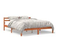 QJBSAVVA Letto Matrimoniale Moderno/Giroletto Singolo Struttura Letto Una Piazza E Mezza/Rete Letto Singolo - Giroletto Marrone Cera 160x200 cm in Legno Massello di Pino