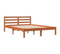 QJBSAVVA Letto Matrimoniale Moderno/Giroletto Singolo Struttura Letto Una Piazza E Mezza/Rete Letto Singolo - Giroletto Marrone Cera 135x190 cm in Legno Massello di Pino