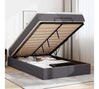 QJBSAVVA Letto ottomano 120 x 190 cm con materasso a molle insacchettate grigio ecopelle grande spazio di archiviazione ascensore idraulico letto ragazzi letto singolo per camera da letto camera degli