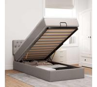 QJBSAVVA Letto ottomano, 90 x 200 cm, tortora singolo, con materasso a molle insacchettate, spazio idraulico e testata, camera dei ragazzi, camera degli ospiti, camera da letto