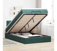 QJBSAVVA Letto ottomano in velluto, 120 x 190 cm, verde scuro, con materasso e cuscino, capacità idraulica, 280 kg, portata moderna, camera dei ragazzi, letto matrimoniale per camera da letto, camera