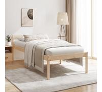 QJBSAVVA Letto per anziani 90 x 200 cm in pino massiccio non trattato con altezza seduta di 45 cm, spazio di archiviazione e testiera, telaio per letto Daybed completo per camera da letto e camera da