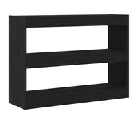 QJBSAVVA Libreria 2 Livelli Legno Ingegnerizzato 100x30x72 cm Rovere Nero | Mobile diviso a cubo per soggiorno e studio, aiuta a organizzare libri e oggetti decorativi mantenendo un design pulito.