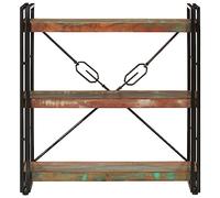 QJBSAVVA Libreria 3 Livelli 77x30x80 cm Legno Massello Recupero e Ferro