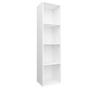 QJBSAVVA Libreria 4 Scomparti Mobile TV Bianco Multistrato 36x30x143 cm | Design versatile posizionabile verticalmente o orizzontalmente per soggiorno e studio. Struttura robusta e facile da pulire.