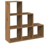 QJBSAVVA Libreria a tre ripiani, 99 x 29 x 99 cm, rovere artisano, divisorio per scale, 6 cubi, moderno materiale in legno per soggiorno, ufficio e camera da letto
