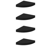 QJBSAVVA Libreria angolare 4 pezzi, nero, 25 x 25 x 3,8 cm, in robusto MDF a nido d'ape e metallo, design moderno, montaggio invisibile, max. 5 kg, libreria piccola e angolare per soggiorno, ufficio