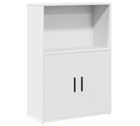 QJBSAVVA Libreria bianca 60 x 24 x 85 cm, materiale in legno, design moderno, con porta, robusto, piccolo scaffale per soggiorno, ufficio, corridoio e camera da letto