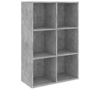 QJBSAVVA Libreria Credenza 6 Scomparti 66x30x98 cm Grigio Cemento | Scaffale versatile posizionabile anche in orizzontale, ottimizza lo spazio in soggiorno, studio o camera da letto.