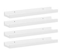 QJBSAVVA Libreria da parete, 4 pezzi, bianco lucido, 40 x 9 x 3 cm, in MDF, design moderno, robusta e durevole, per soggiorno, corridoio, camera da letto, ufficio