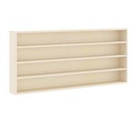 QJBSAVVA Libreria da parete, sottile, 80 x 36 x 8,5 cm, in legno beige, 3 ripiani, design moderno, risparmio di spazio, per soggiorno, ufficio, corridoio