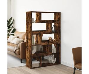 QJBSAVVA Libreria divisoria in legno con 10 scomparti sottili e alti per soggiorno, ufficio, balcone