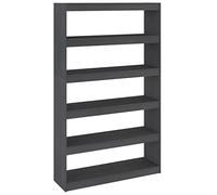 QJBSAVVA Libreria grigia 100 x 30 x 167,5 cm, in pino massiccio, come divisorio o libreria, design moderno, robusta e stabile per soggiorno, ufficio, corridoio e camera da letto