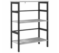 QJBSAVVA Libreria grigia Sonoma 60 x 29,5 x 81 cm in materiale di legno, moderno scaffale sottile con 2 scomparti, robusto scaffale per soggiorno, ufficio, corridoio e altro ancora