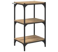 QJBSAVVA Libreria Industriale 3 Ripiani in Legno e Ferro 40x33x70.5 cm