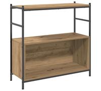 QJBSAVVA Libreria moderna, 80 x 30 x 78,5 cm, in legno di quercia artisana, struttura in ferro, per soggiorno, ufficio, corridoio, camera da letto