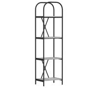 QJBSAVVA Libreria moderna Sonoma grigia, 40 x 30 x 146 cm, in legno con 4 scomparti, scaffale sottile per Living Room Bedroom Office