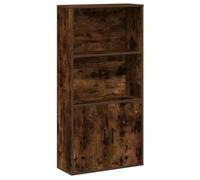 QJBSAVVA Libreria per affumicatura, 60 x 24 x 120 cm, in legno moderno, con due ripiani e scomparti per porte, per soggiorno, ufficio, camera da letto