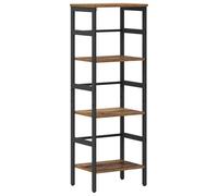 QJBSAVVA Libreria piccola in legno vecchio 40 x 29,5 x 115 cm, materiale in legno, 3 scomparti, scaffale per soggiorno, ufficio, camera da letto, scaffale sottile per CD con robusto effetto