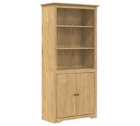 QJBSAVVA Libreria Scaffale Marrone 3 Ripiani e 2 Ante 82x40x173 cm | Mobile versatile per soggiorno o ufficio con vani aperti e 2 ante per organizzare al meglio libri e oggetti decorativi.