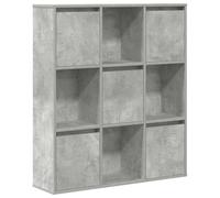 QJBSAVVA Libreria stretta grigio cemento, 89 x 24 x 101,5 cm, in legno con porta flessibile, design moderno, organizzatore per ufficio, soggiorno, corridoio, camera da letto
