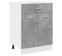 QJBSAVVA Lyon - Mobiletto da cucina con cassetto e porta, 60 cm di larghezza, moderno, grigio cemento, per cucina, ripostiglio e bar di casa, 60 x 46 x 81,5 cm, in legno