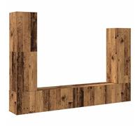 QJBSAVVA Madia Ingresso Mobile Porta Tv Soggiorno Mobile Sala Madie Moderne Soggiorno - Set Mobile TV 4 pz Montato a Parete Legno Antico in Truciolato per Ingresso Salotto Camera Da Letto Soggiorno