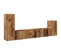QJBSAVVA Madia Ingresso Mobile Porta Tv Soggiorno Mobile Sala Madie Moderne Soggiorno - Set Mobile TV 4 pz Montato a Parete Legno Antico in Truciolato per Ingresso Salotto Camera Da Letto Soggiorno