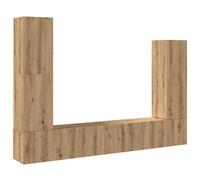 QJBSAVVA Madia Ingresso Mobile Porta Tv Soggiorno Mobile Sala Madie Moderne Soggiorno - Set Mobile TV 4 pz Montato a Parete Rovere in Legno Multistrato per Ingresso Salotto Camera Da Letto Soggiorno