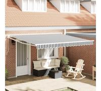 QJBSAVVA Marchese snodato antracite bianco, 4 x 3 m, tessuto per tende da sole resistente ai raggi UV con telaio in alluminio verniciato a polvere, protezione solare retrattile per terrazza, balcone