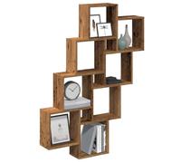 QJBSAVVA Mensola da Muro a Cubo Antico in Legno Multistrato 90x15x119,5 cm per Soggiorno Camera Bagno, Stabile e Salvaspazio