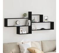 QJBSAVVA Mensola da Muro in Truciolato Rovere Nero 167,5x18x68 cm per Bagno Cucina Soggiorno, Spazio Portaoggetti Salvaspazio con Superficie Liscia e Resistente