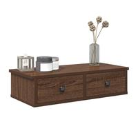 QJBSAVVA Mensola da Parete con Cassetti in Truciolato Rovere 60x25x15 cm Scaffale Libreria Bacheca per Soggiorno Camera Bagno Casa