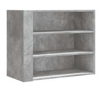 QJBSAVVA Mensola da parete grigio cemento, 75 x 35 x 60 cm, in robusto materiale in legno, design moderno con 3 ripiani, montaggio a parete salvaspazio, portata totale 70 kg, per soggiorno, ufficio