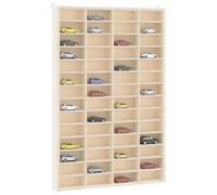 QJBSAVVA Mensola da Parete in Legno con 56 Scomparti 40x60 cm per Piccoli Oggetti Vetrina Collezione per Soggiorno Cucina Bagno