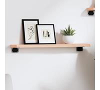 QJBSAVVA Mensola da Parete in Legno Massello di Rovere Non Trattato 60x10x2 cm con Bordi Vivi, Ripiano Resistente per Bagno Cucina Soggiorno, Portaoggetti da Parete Salvaspazio