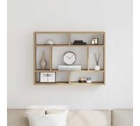 QJBSAVVA Mensola da Parete in Legno Tecnico Rovere Artigianale 75x16x55 cm, Scaffale da Muro Salvaspazio Multifunzionale per Soggiorno, Bagno e Cucina