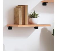 QJBSAVVA Mensola da Parete in Massello Rovere Marrone Chiaro 40x20x2 cm Ripiano Muro Durevole con Bordi Vivi per Bagno Cucina Soggiorno Salvaspazio