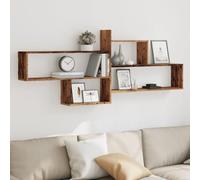 QJBSAVVA Mensola da Parete in Truciolato Legno Antico 167,5x18x68 cm Scaffale da Muro Salvaspazio Ampia per Libri Oggetti Decorazione Soggiorno Bagno Cucina