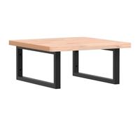 QJBSAVVA Mensola Lavabo Sospesa in Legno Faggio e Acciaio 50x50 cm | Ideale per ottimizzare lo spazio nel bagno moderno con supporto robusto fino a 100 kg e top non forato.