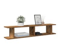 QJBSAVVA Mensole da Parete 2 Pezzi in Truciolato Legno Vecchio 105x18x20 cm, Scaffale Espositore Multifunzionale per Soggiorno Ufficio Bagno