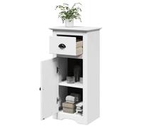QJBSAVVA Mobile Bagno Bianco Salvaspazio Stretto 44x30x90 cm con Cassetto e Anta, Materiale Durevole per Organizzare lo Spazio in Bagno