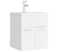 QJBSAVVA Mobile Bagno con Lavabo Integrato Bianco 41x38,5cm | Struttura compatta in legno multistrato con lavabo in ceramica bianco, rubinetto e piletta inclusi per il bagno.