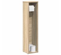 QJBSAVVA Mobile Bagno con Portarotolo Integrato, Armadietto Salvaspazio Stretto per Bagno, Rovere Sonoma, Truciolato Resistente, 20,5x20x90 cm