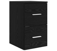 QJBSAVVA Mobile Bagno Rovere Nero 2 Cassetti 30x44,5x50 cm | Mobiletto compatto da terra con 2 cassetti capienti per organizzare accessori da toilette in piccole stanze da bagno.