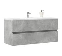 QJBSAVVA Mobile Bagno Salvaspazio Grigio Cemento 100x38,5x45cm in Legno Multistrato con Ampio Spazio Portaoggetti per Organizzare Articoli da Toeletta