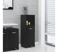QJBSAVVA Mobile Bagno Salvaspazio Stretto Alto con Anta 3 Scomparti Nero Legno Multistrato Design Moderno per Piccoli Spazi 30x30x95 cm