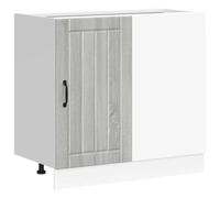 QJBSAVVA Mobile Base Cucina 86x46x81,5 cm Grigio Sonoma Lucca | Modulo salvaspazio per lavello in angolo cottura con piedini regolabili e ante per riordinare pentole e stoviglie.