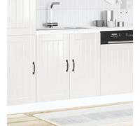 QJBSAVVA Mobile Base Lavello Cucina Lucca Bianco Lucido 80x46x81.5 cm | Modulo sotto lavello con piedini regolabili per cucina moderna, struttura in truciolato con ante e capiente vano interno.
